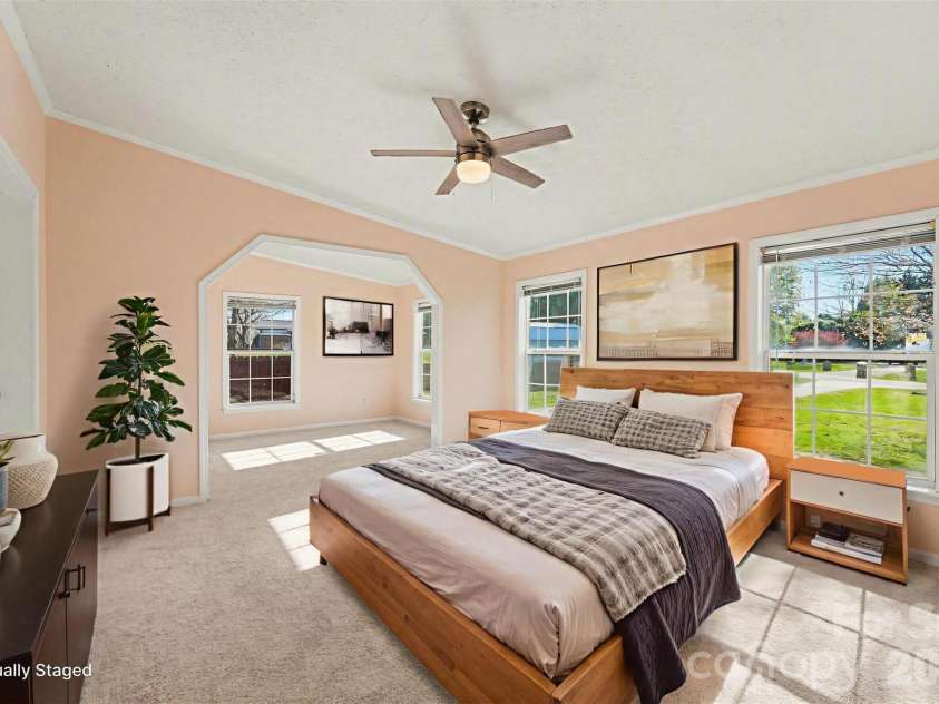 100 Acreview Lane, Maiden, NC 28650.  MLS# CAR4353849, YatesRealty ID 5314. Virtually staged Primary Bedroom