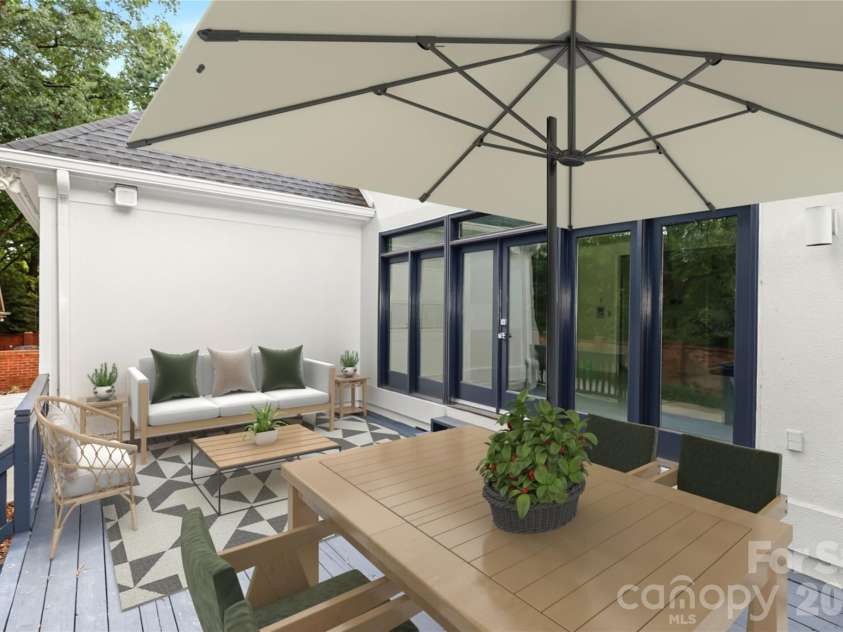 5235 Haynes Hall Place, Charlotte, NC 28270.  MLS# CAR4428075, YatesRealty ID 53175. Deck - Virtually Staged