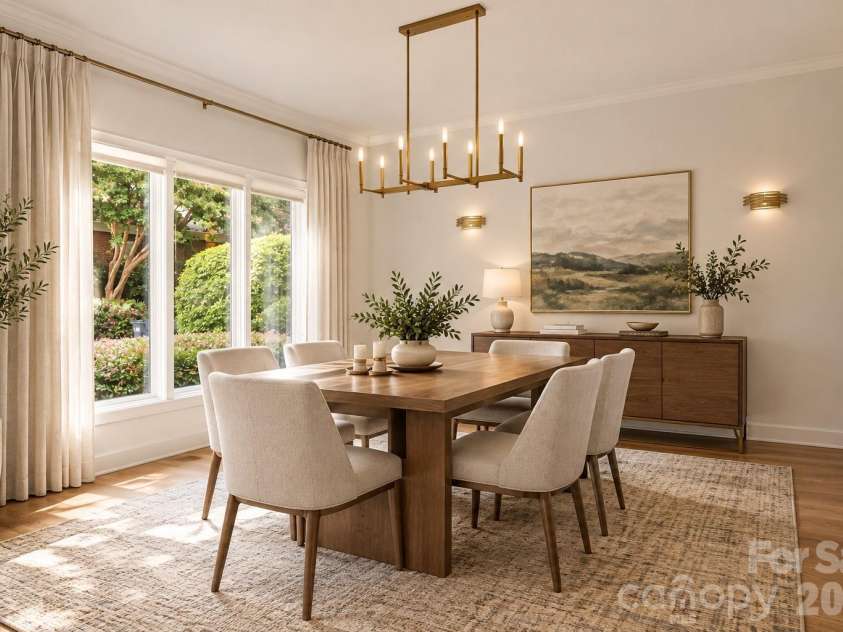5235 Haynes Hall Place, Charlotte, NC 28270.  MLS# CAR4428075, YatesRealty ID 53175. Dining Room Virtually Staged