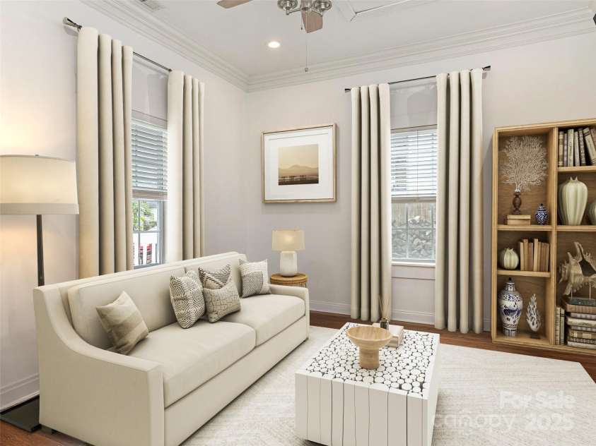 1921 Union Street, Charlotte, NC 28205.  MLS# CAR4222897, YatesRealty ID 5320. Front bedroom - virtually staged as living area to show layout