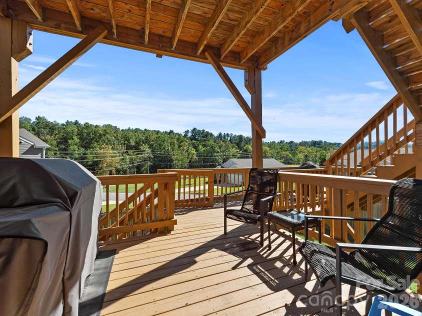 166 Amblers Knoll Road, Weaverville, NC 28787.  MLS# CAR4428637, YatesRealty ID 53246. Covered Deck, Lower Level