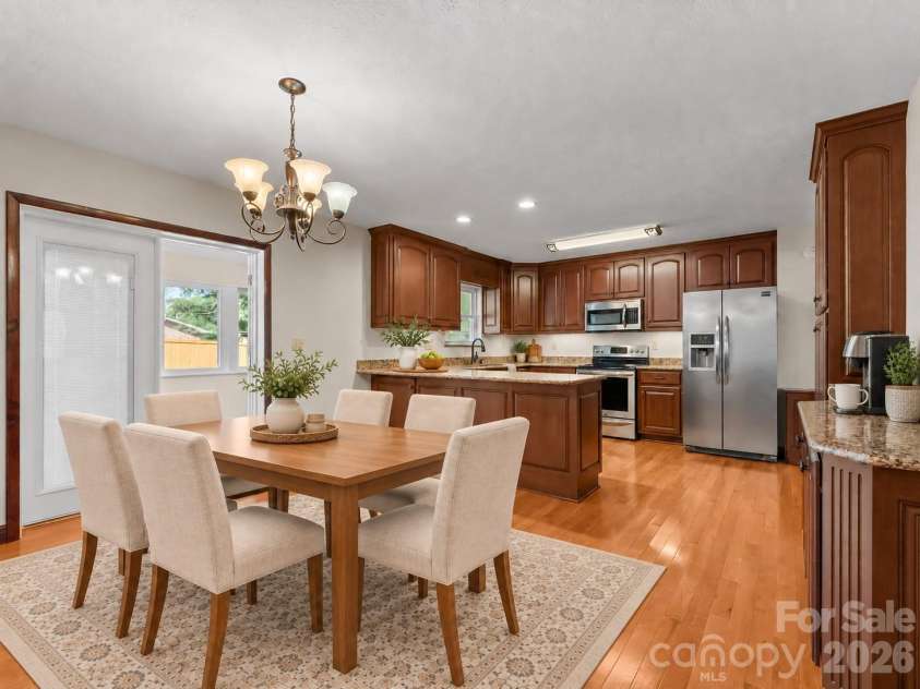 106 Mohican Trail, East Flat Rock, NC 28726.  MLS# CAR4427684, YatesRealty ID 53292. Staged Dining Area