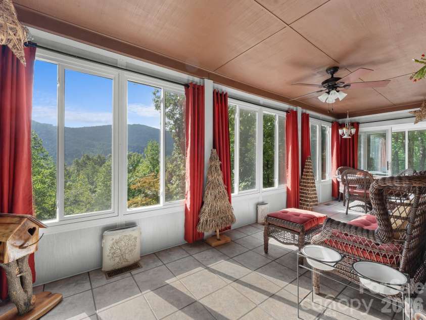 600 Piney Gate Road, Saluda, NC 28773.  MLS# CAR4423662, YatesRealty ID 53356. Sunroom