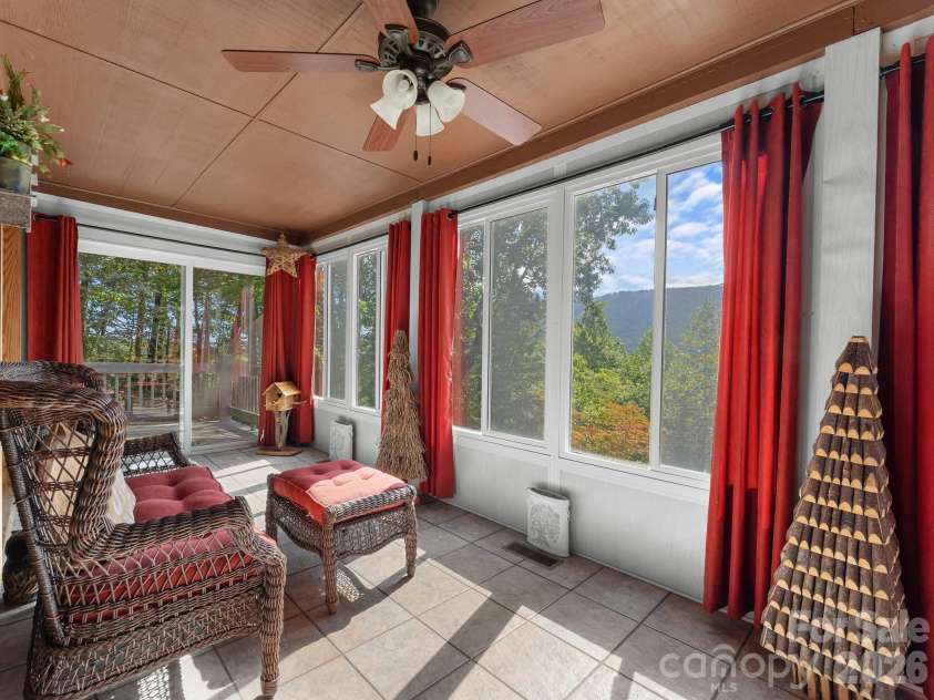 600 Piney Gate Road, Saluda, NC 28773.  MLS# CAR4423662, YatesRealty ID 53356. Sunroom