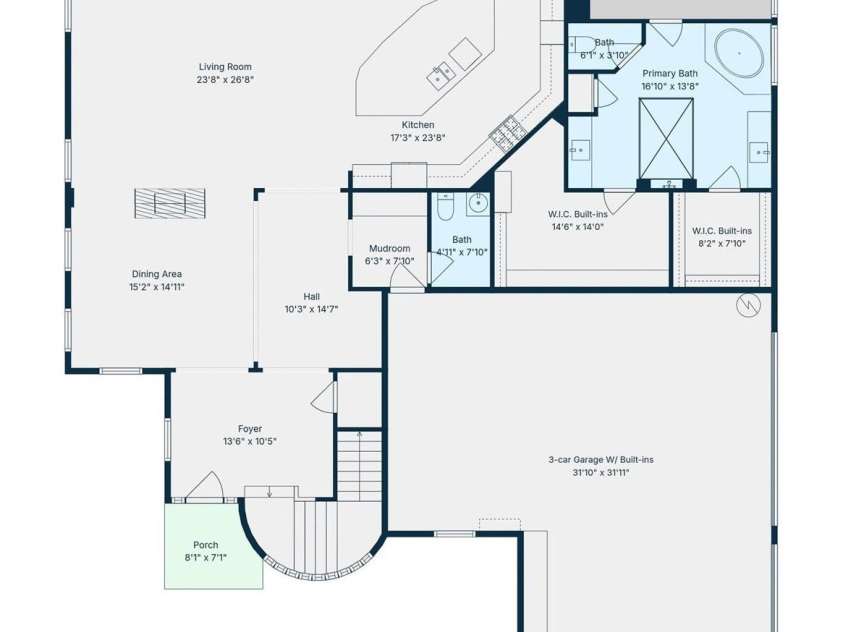 16202 Monnet Place Court, Charlotte, NC 28278.  MLS# CAR4428838, YatesRealty ID 53389. Floor Plan First Floor