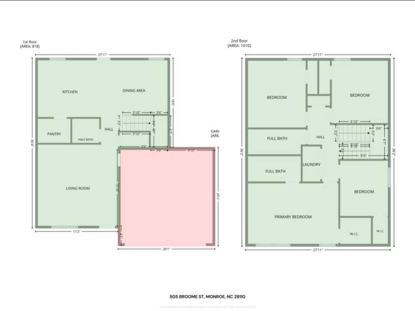 505 Broome Street, Monroe, NC 28110.  MLS# CAR4428992, YatesRealty ID 53408. 
