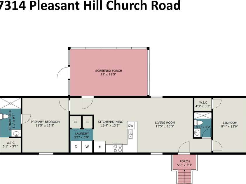 7314 Pleasant Hill Church Road, Marshville, NC 28103.  MLS# CAR4417632, YatesRealty ID 53419. Floor Plan
