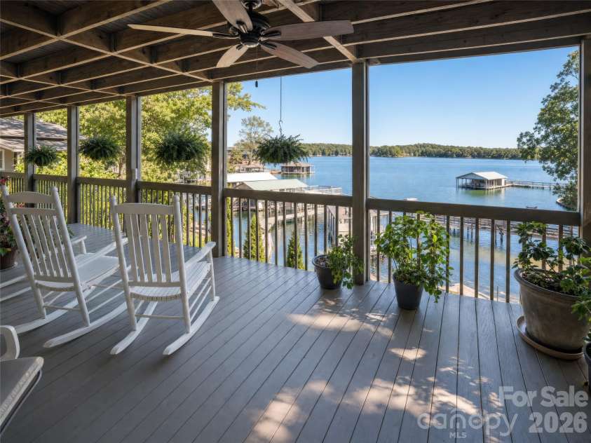 2231 Point Drive, Nebo, NC 28761.  MLS# CAR4428841, YatesRealty ID 53439. Basement deck level porch