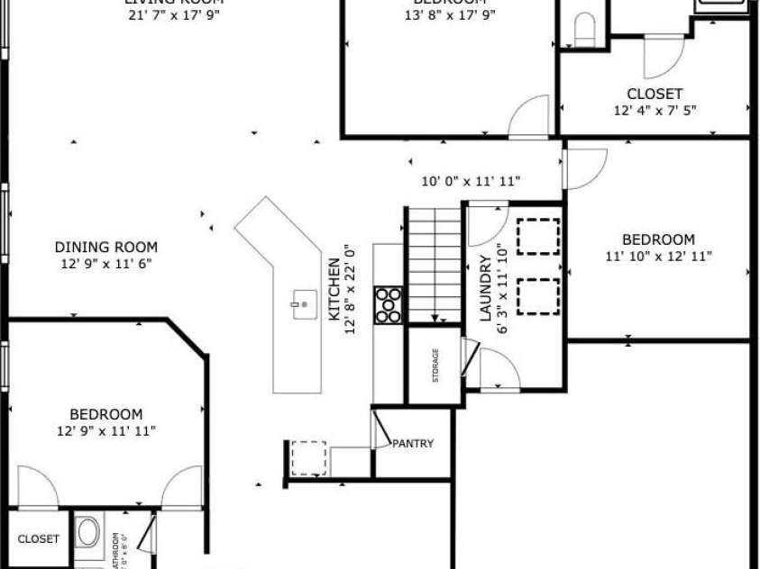 3467 Calico Branch Road, Indian Land, SC 29707.  MLS# CAR4428940, YatesRealty ID 53459. Main Level Floor Plan