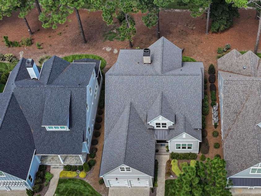 16 Bally Bunion Lane, Pinehurst, NC 28374.  MLS# CAR4429084, YatesRealty ID 53503. Aerial View
