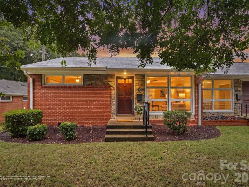 4206 Randolph Road, Charlotte, NC 28211.  MLS# CAR4422811, YatesRealty ID 53508. Twilight front exterior