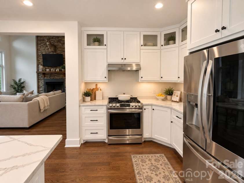 651 Cemetery Road, Nebo, NC 28761.  MLS# CAR4427165, YatesRealty ID 53570. Kitchen Gas Range, LG appliances