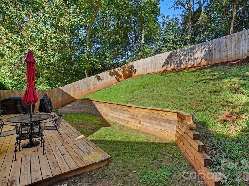 7539 Lady Liberty Lane, Charlotte, NC 28217.  MLS# CAR4428073, YatesRealty ID 53589. Backyard and deck