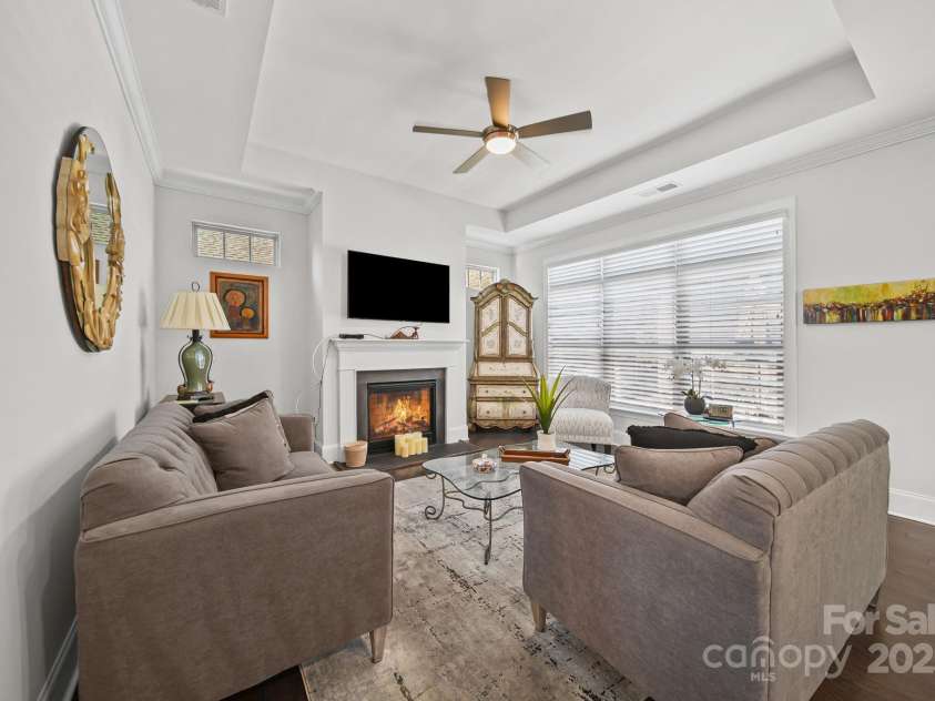 4516 Ideal Way, Harrisburg, NC 28075.  MLS# CAR4325804, YatesRealty ID 536. Another View of Great Room. Notice the Cozy Fireplace