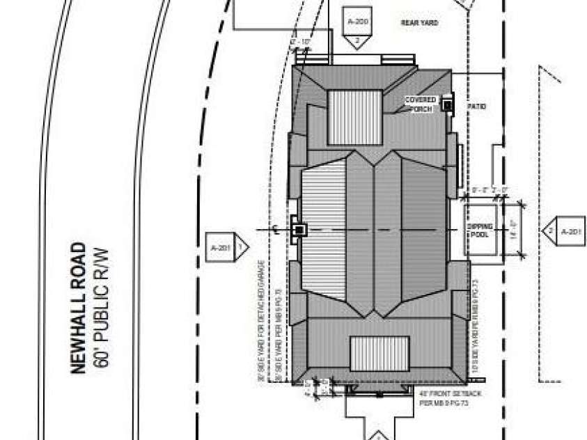 705 Wingrave Drive, Charlotte, NC 28270.  MLS# CAR4429308, YatesRealty ID 53610. 705 Wingrave Site Plan