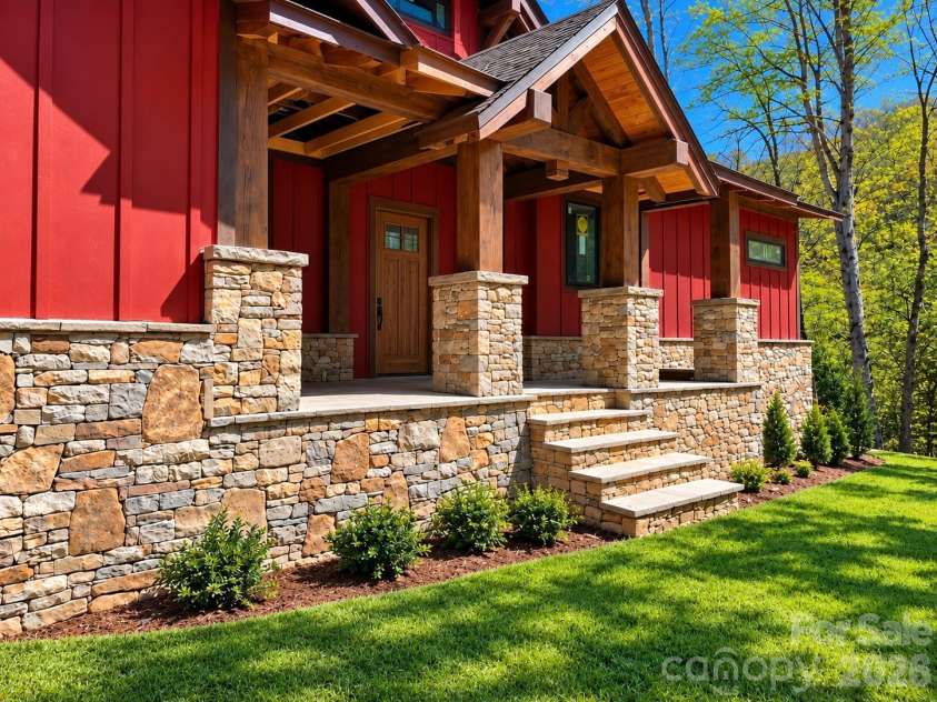 30 Finlaystone Trace, Waynesville, NC 28786.  MLS# CAR4425626, YatesRealty ID 53671. Front of another home built from this floorplan (door may be different from this enhanced picture).