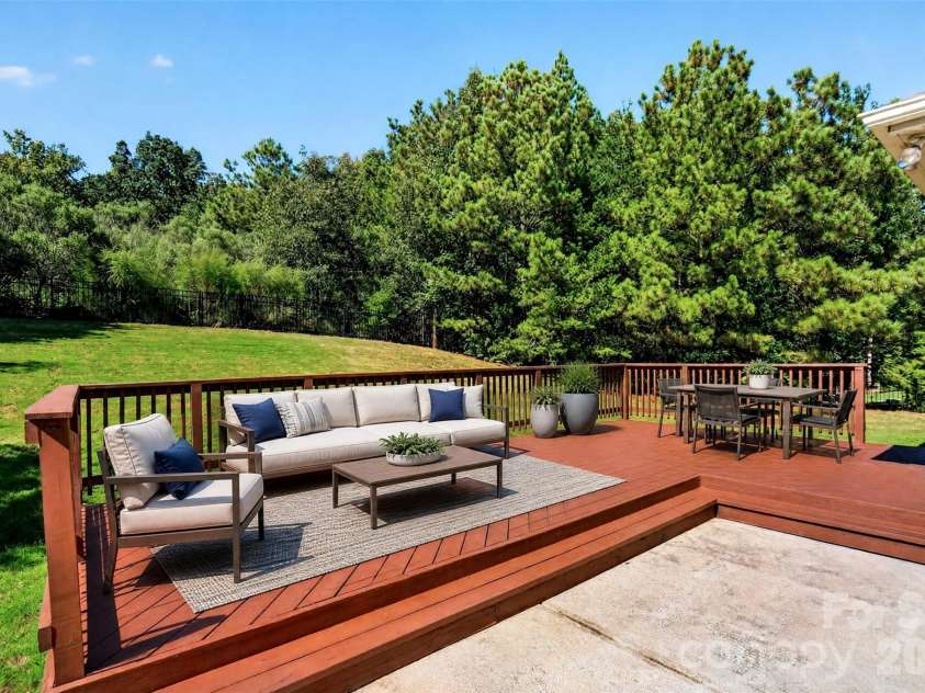 12910 Hunting Birds Lane, Charlotte, NC 28278.  MLS# CAR4427177, YatesRealty ID 53694. Back Deck - virtually staged