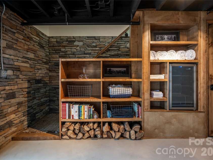 3 Maplewood Parkway, Asheville, NC 28804.  MLS# CAR4425655, YatesRealty ID 53767. Custom Built in Shelving and beverage cooler