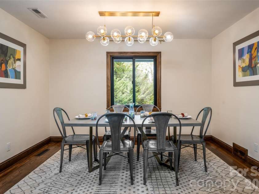 3 Maplewood Parkway, Asheville, NC 28804.  MLS# CAR4425655, YatesRealty ID 53767. Dining area. (Chandelier does not convey and will be replaced)