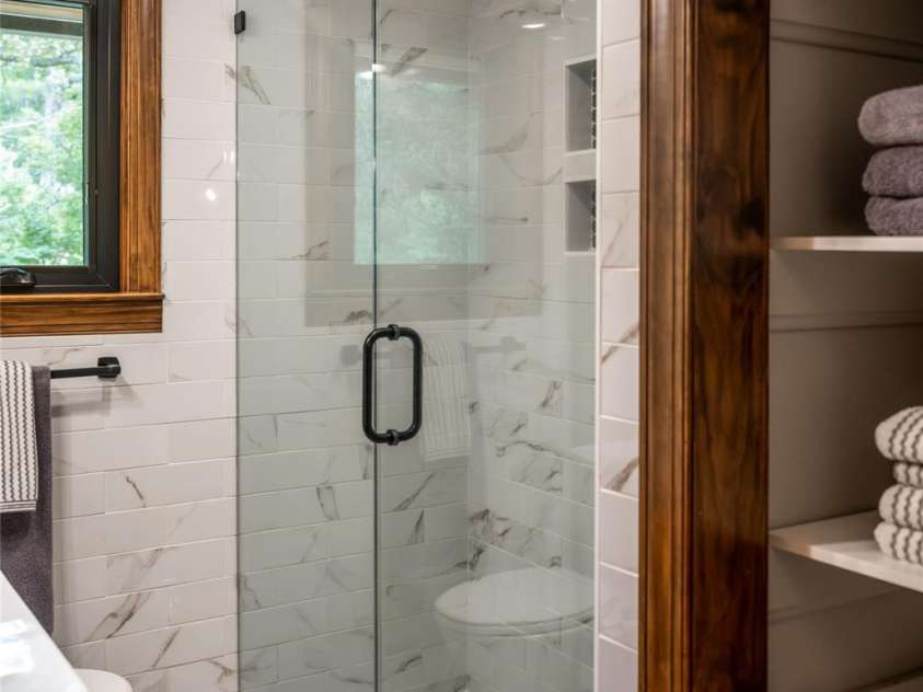 3 Maplewood Parkway, Asheville, NC 28804.  MLS# CAR4425655, YatesRealty ID 53767. Glass shower enclosure