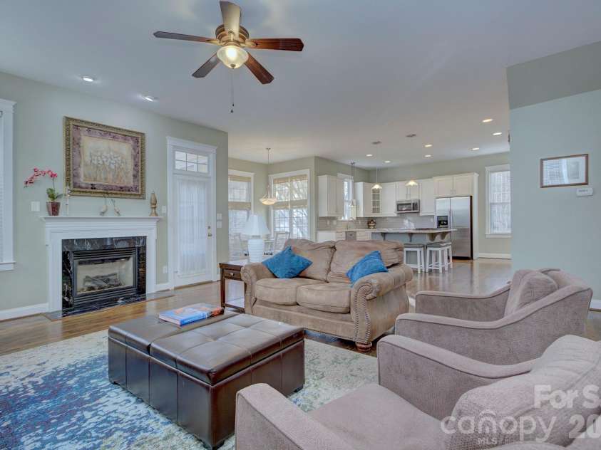 15324 Barnsbury Drive, Huntersville, NC 28078.  MLS# CAR4358717, YatesRealty ID 5379. Living room with fireplace