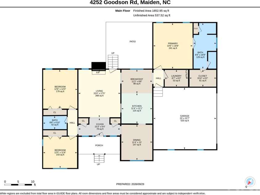 4252 Goodson Road, Maiden, NC 28650.  MLS# CAR4429073, YatesRealty ID 53815. Floor Plan
