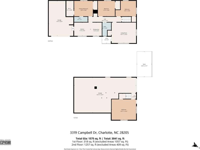 3319 Campbell Drive, Charlotte, NC 28205.  MLS# CAR4424330, YatesRealty ID 53818. 