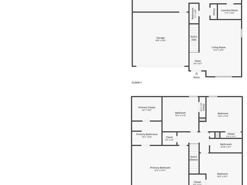 1820 Rustic Barn Drive, Huntersville, NC 28078.  MLS# CAR4428883, YatesRealty ID 53926. Floorplan with Approximate Room Sizes