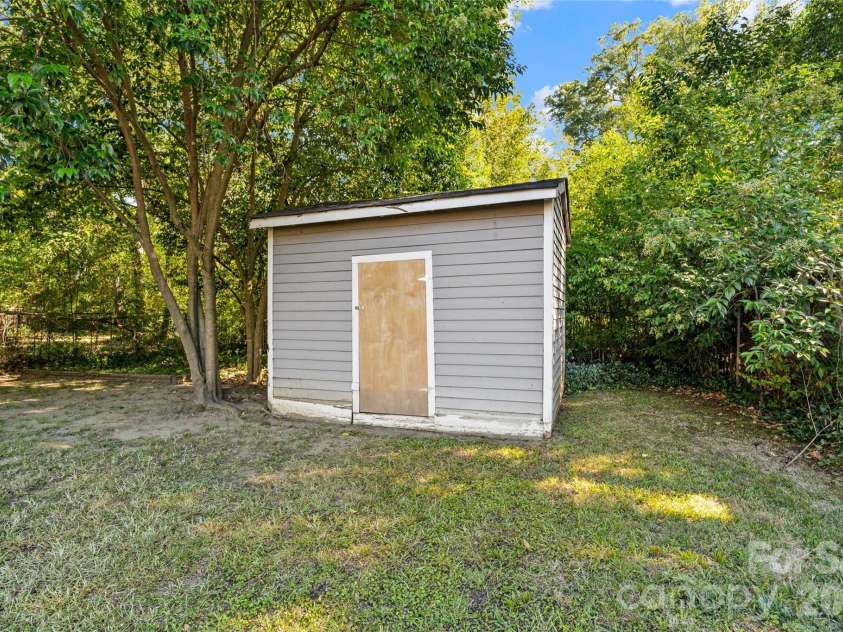 233 Marion Street, Rock Hill, SC 29730.  MLS# CAR4415460, YatesRealty ID 54008. Shed for added outdoor storage