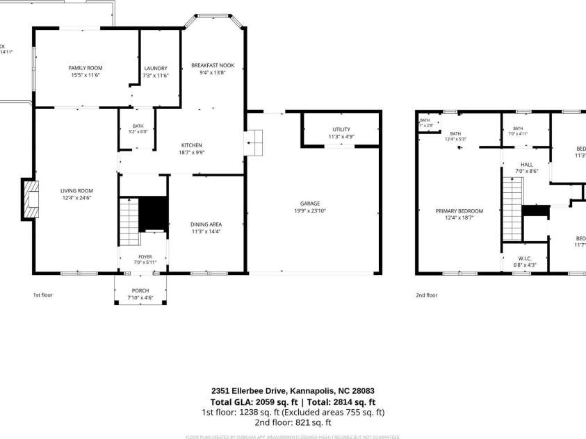 2351 Ellerbe Drive, Kannapolis, NC 28083.  MLS# CAR4430208, YatesRealty ID 54016. Floor plan: 2,059 heated sq ft