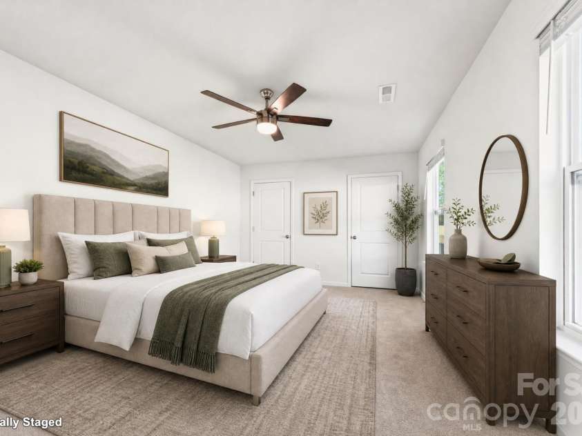 15 Virginia Commons Drive, Arden, NC 28704.  MLS# CAR4429383, YatesRealty ID 54035. Digitally Staged Primary Bedroom