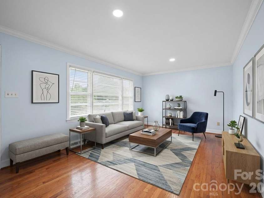 3029 Rosehill Drive, Charlotte, NC 28212.  MLS# CAR4417445, YatesRealty ID 54036. Living room VIRTUAL Staging only