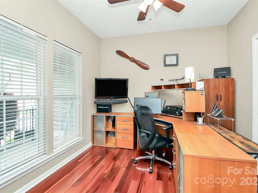 4086 Buckingham Drive, Fort Mill, SC 29707.  MLS# CAR4243764, YatesRealty ID 5404. Office or flex space with ceiling fan and a closet for storage