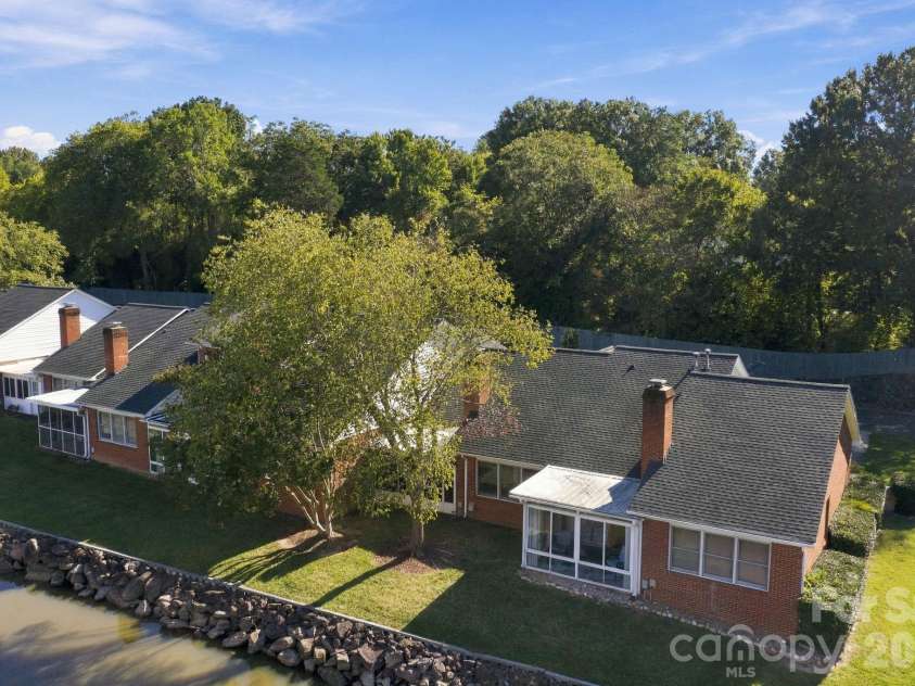 19838 Oak Leaf Circle, Cornelius, NC 28031.  MLS# CAR4429778, YatesRealty ID 54063. Back of the unit aerial view