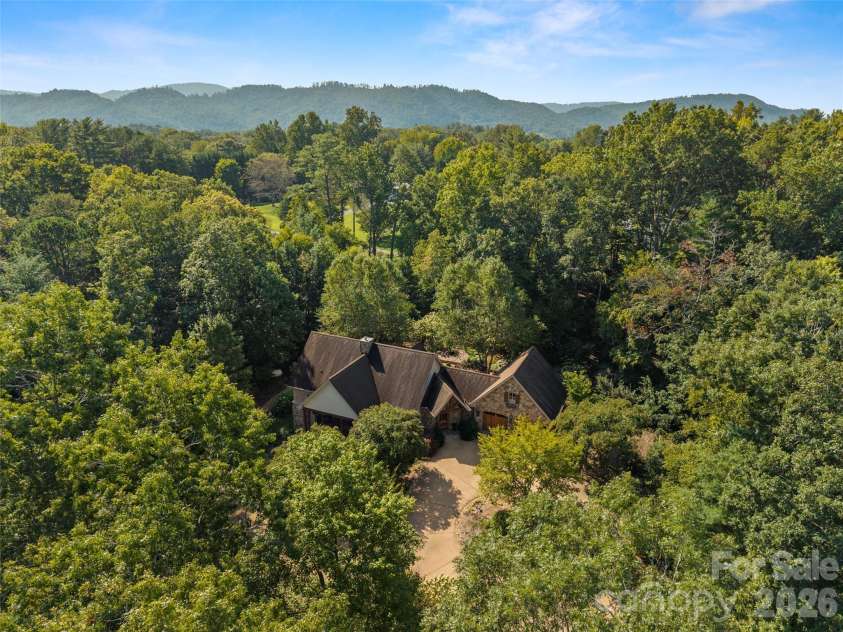 89 Emmas Grove Road, Fletcher, NC 28732.  MLS# CAR4430360, YatesRealty ID 54088. Drone View