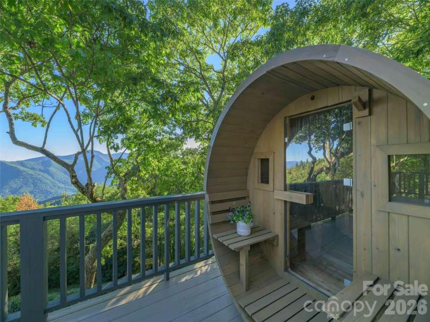 465 Leatherwood Road, Maggie Valley, NC 28751.  MLS# CAR4430446, YatesRealty ID 54136. Custom sauna