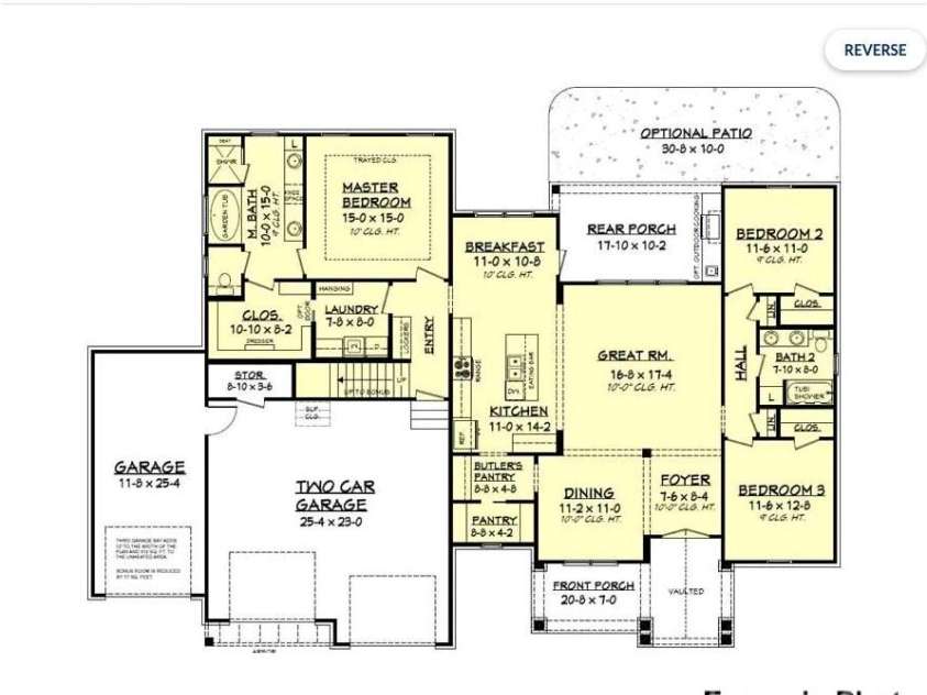 194 Sams Way, Statesville, NC 28625.  MLS# CAR4428928, YatesRealty ID 54228. Craftsman House Plan #50-249 - Optional Alternate Floor Plan #2