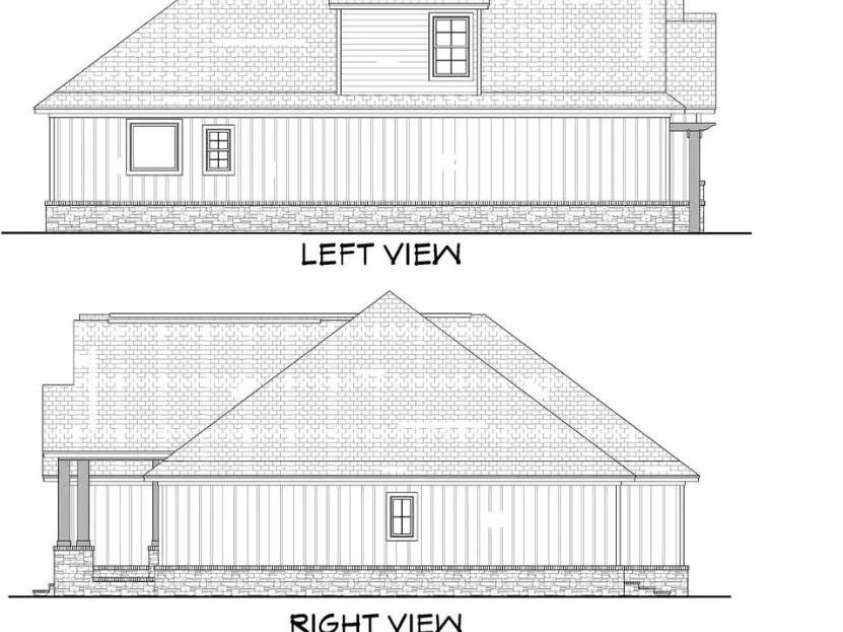 194 Sams Way, Statesville, NC 28625.  MLS# CAR4428928, YatesRealty ID 54228. Craftsman House Plan #50-249 - Side Elevations Drawing