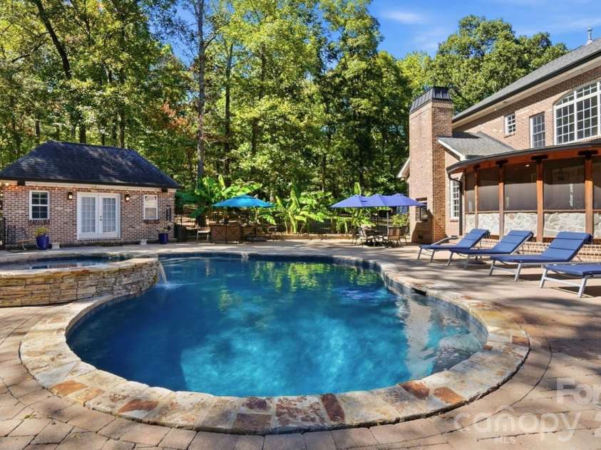 2930 Sweetgrass Lane, Monroe, NC 28112.  MLS# CAR4418923, YatesRealty ID 54232. Saltwater Pool with Jacuzzi