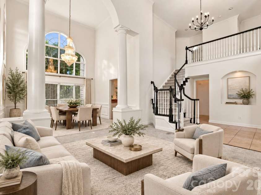 3439 Twelve Oaks Place, Charlotte, NC 28270.  MLS# CAR4423382, YatesRealty ID 54247. Virtually Staged Formal Living and Dining