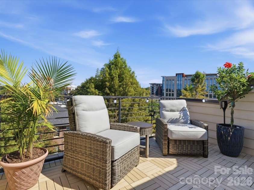 1806 Sunnyside Avenue, Charlotte, NC 28204.  MLS# CAR4428139, YatesRealty ID 54303. Rooftop terrace
