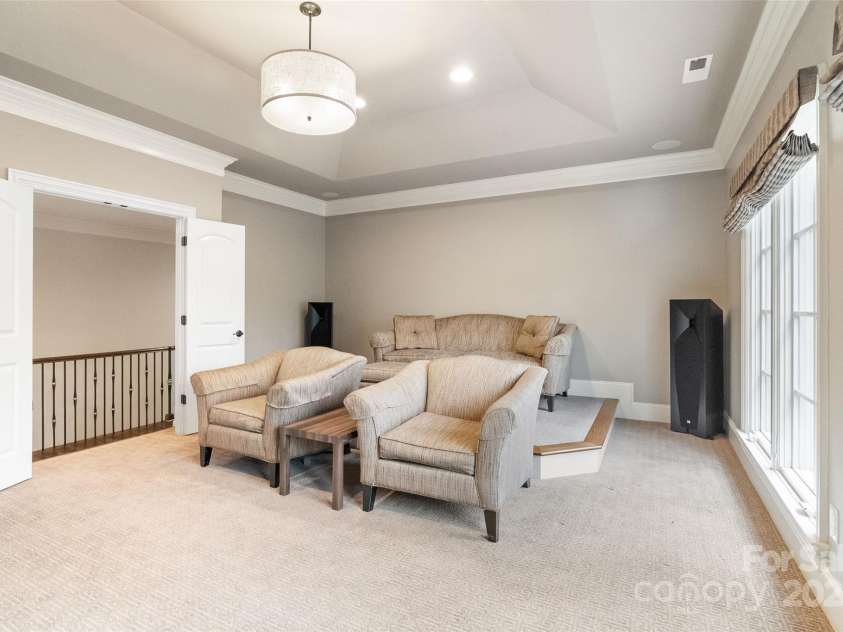 9011 Pine Laurel Drive, Weddington, NC 28104.  MLS# CAR4241805, YatesRealty ID 5434. Media Room with trey ceiling