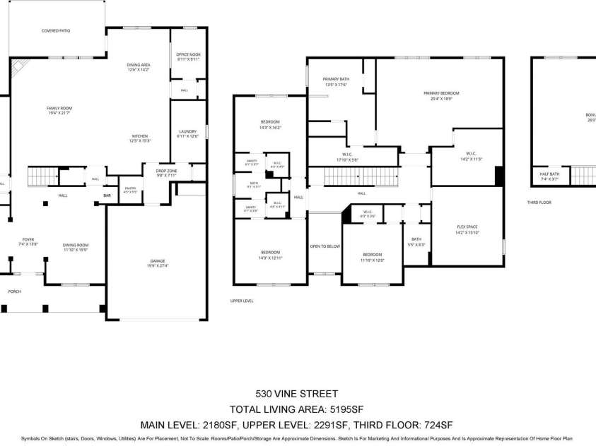 530 Vine Street, Indian Land, SC 29707.  MLS# CAR4417300, YatesRealty ID 54351. Floor plan