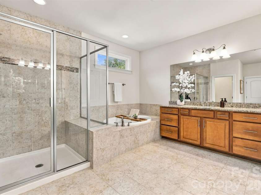 530 Vine Street, Indian Land, SC 29707.  MLS# CAR4417300, YatesRealty ID 54351. Primary bath (second vanity in next photo)