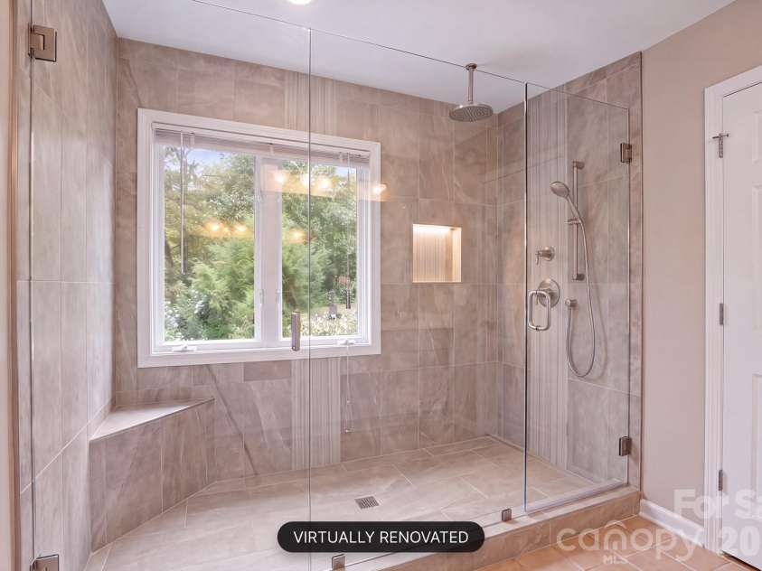 113 Laura Trace, Hendersonville, NC 28792.  MLS# CAR4424959, YatesRealty ID 54362. Primary bath digitally renovated