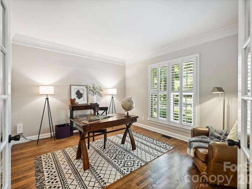 12727 Duncourtney Lane, Charlotte, NC 28277.  MLS# CAR4427559, YatesRealty ID 54365. Office with French doors