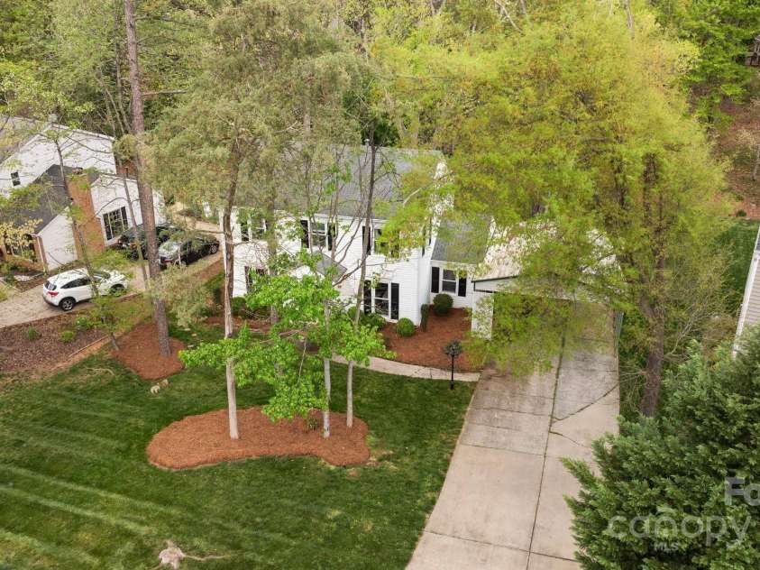 9319 Harps Mill Court, Charlotte, NC 28270.  MLS# CAR4244091, YatesRealty ID 5441. View of home from above