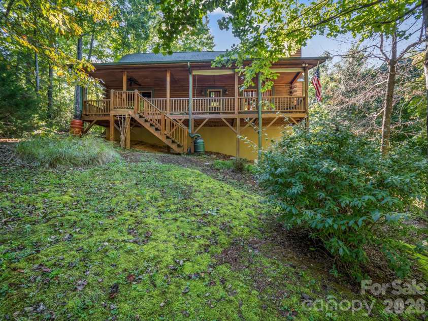 124 Starling Lane, Lake Lure, NC 28746.  MLS# CAR4430565, YatesRealty ID 54465. Front from street view