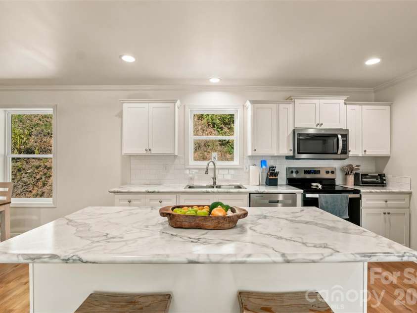 60 Spring Mountain Drive, Canton, NC 28716.  MLS# CAR4419213, YatesRealty ID 54498. Kitchen with large island