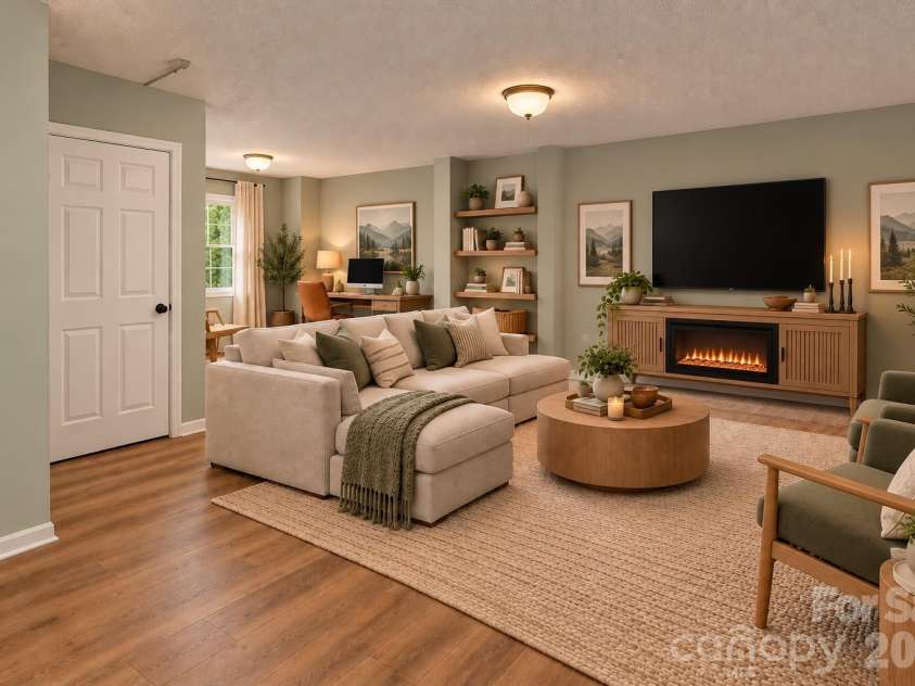 39 Mountain Site Lane, Asheville, NC 28803.  MLS# CAR4430825, YatesRealty ID 54505. AI staged for basement